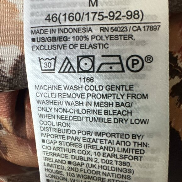 Gap Brown Floral Long Sleeve Blouse Medium - Picture 5 of 7